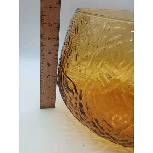 Vtg Seneca Driftwood Yellow Roly Poly Crinkle Punch Bowl 10 Qt - Picture 2 of 7